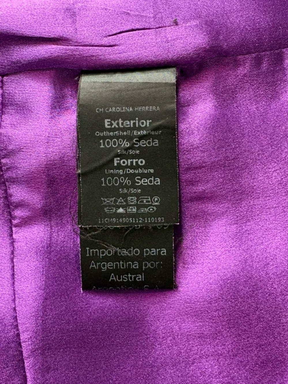 CH Carolina Herrera Purple Silk Dress Cocktail Evening Designer Bow Detail - Picture 12 of 13